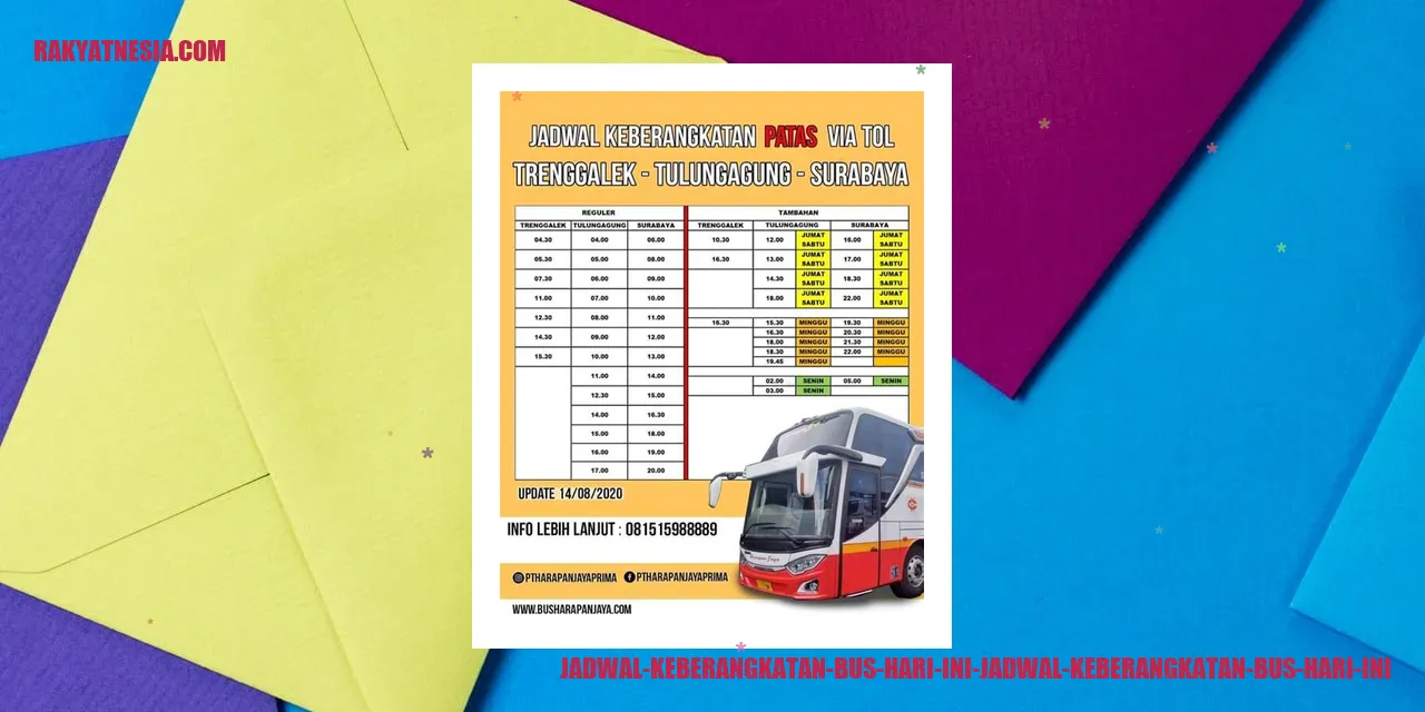 Jadwal Keberangkatan Bus Hari Ini Rakyatnesia