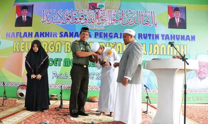 Santri Terbaik Ponpes Riyadlul Jannah Peroleh Penghargaan dari Danrem 082/CPYJ