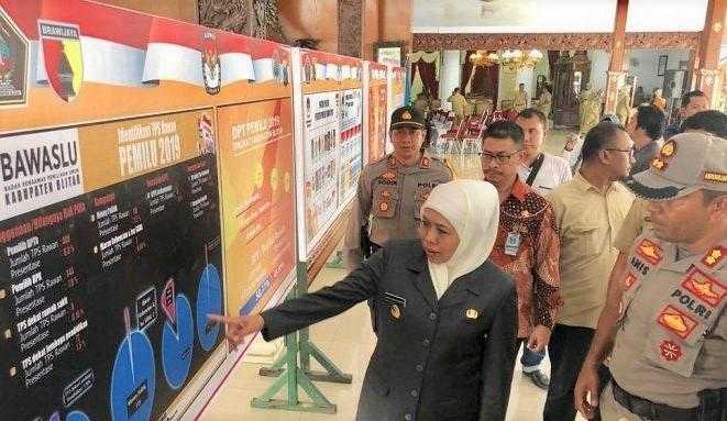 Gubernur Jatim Bersama Forkopimda, Tinjau Kesiapan Pemilu 2019 di Pacitan dan Blitar