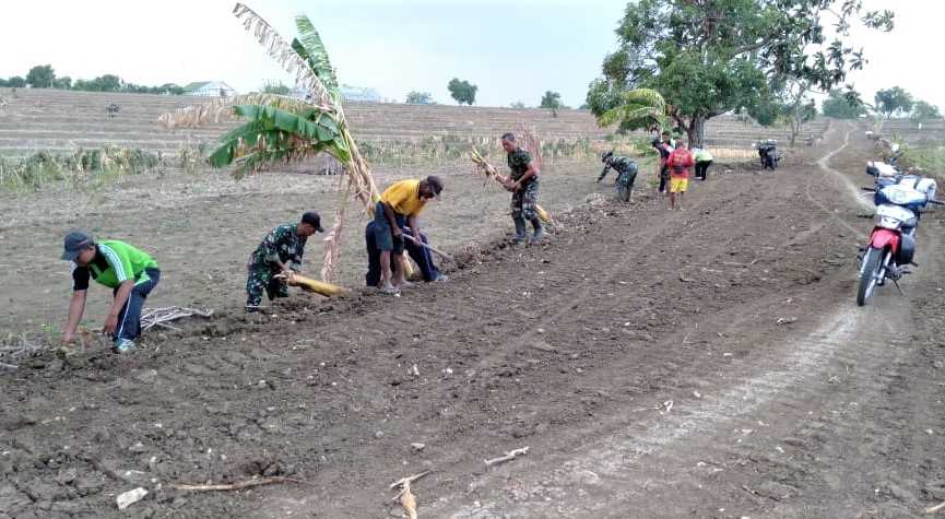 Laksanakan Binter Terpadu, Kodim 0813 Bojonegoro Buka Akses Jalan Pertanian, di Cancung, Bubulan