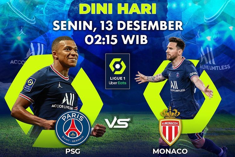 Link Live Streaming PSG vs AS Monaco Jam 02.45 WIB Hari Ini