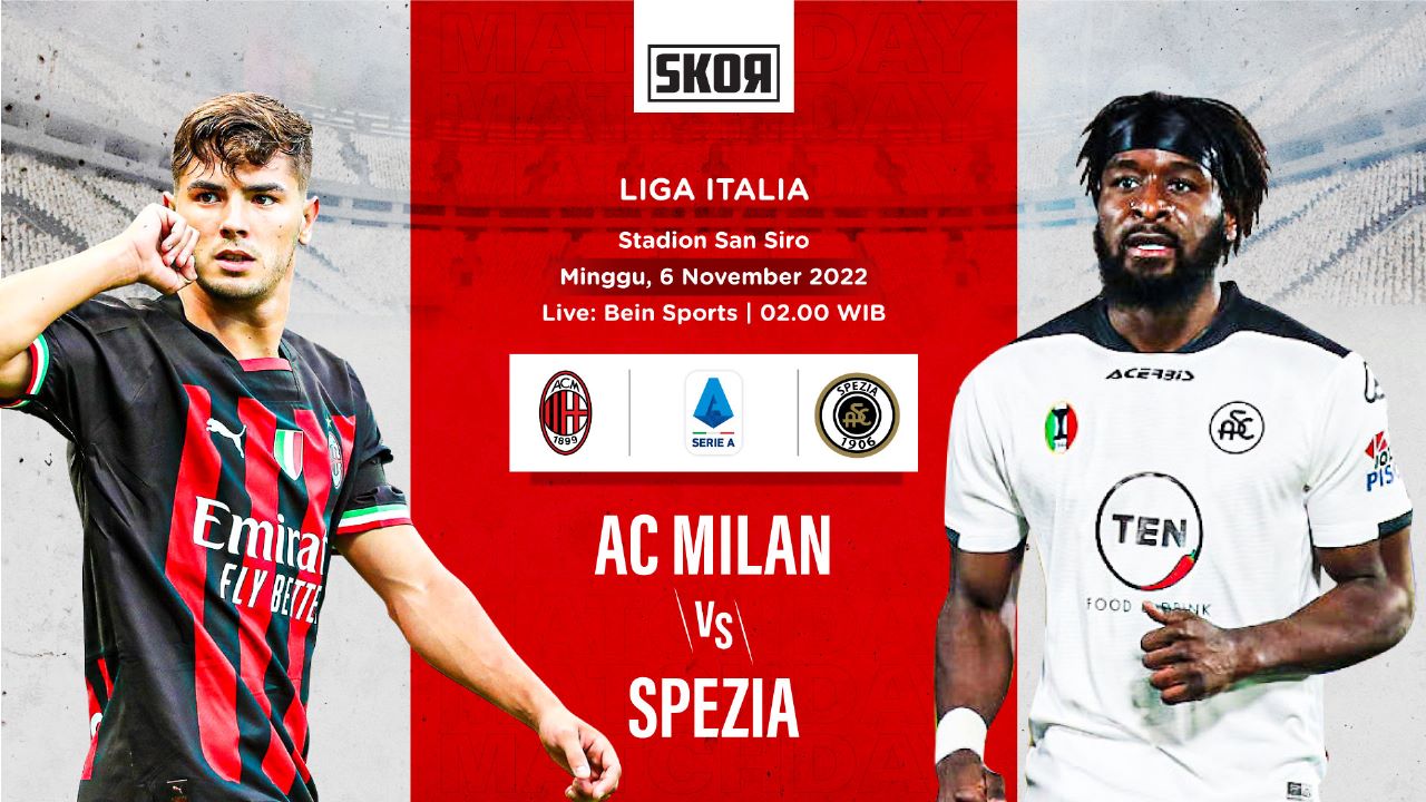 Link Live Streaming AC Milan vs Spezia Jam 00.30 WIB Hari Ini