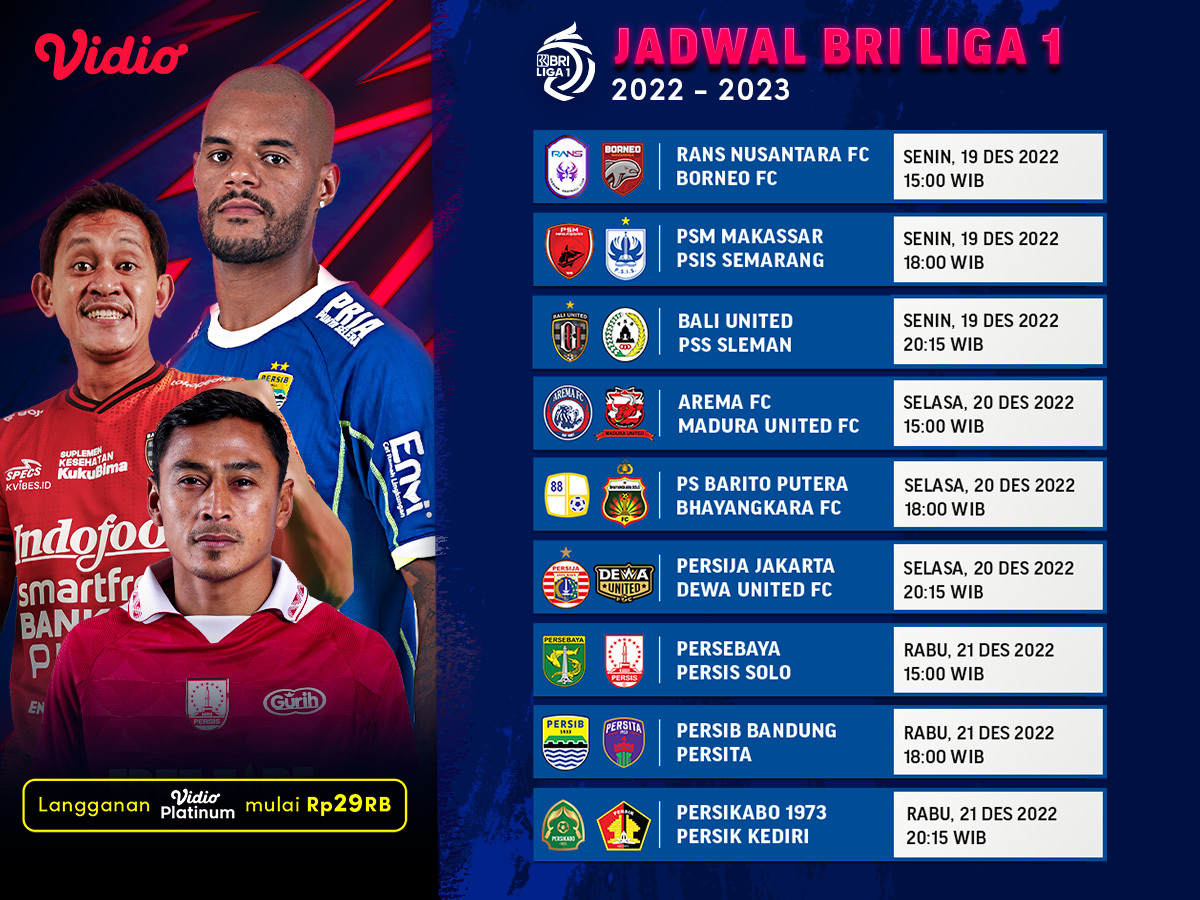 BRI Liga 1 Live Persita vs Arema Jam 18.15 WIB Hari Ini