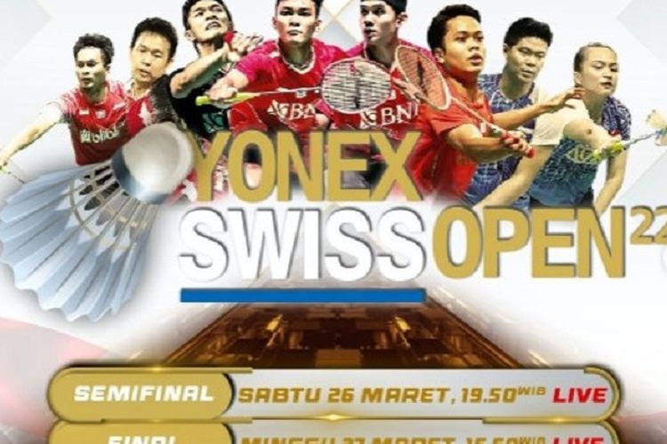 Link Final Badminton Swiss Open 2022 Live Streaming 16.00 WIB Hari Ini