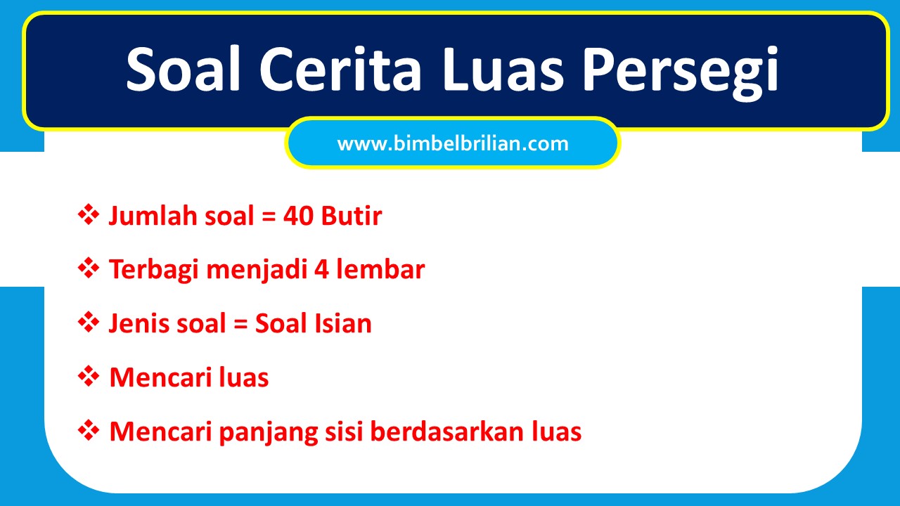 40 Soal Cerita Luas Persegi dan Kunci Jawaban Terbaru Tahun Ini