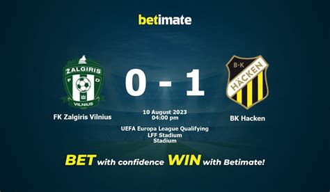 Zalgiris Vilnius Vs BK Hacken Prediction And Match Statistics