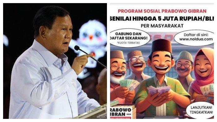 Cek Fakta: Beredar Kabar Prabowo Janjikan Aktivitas Sosial Rp 5 Juta Per Bulan, Benarkah?