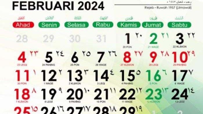 Tanggalan Jawa Daftar Kalender Februari 2024 Lengkap Dengan Tanggal Merah 8 Februari 2024 Libur Apa?