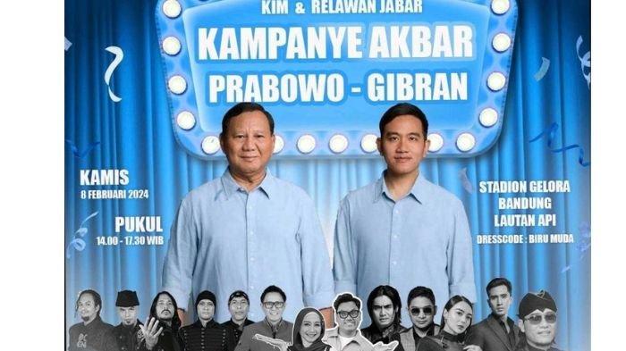 Daftar Artis Yang Ikut Kampanye Prabowo-Gibran Di Gbla Bandung Hari Ini, Wika Salim Sampai Yang Kuasa 19