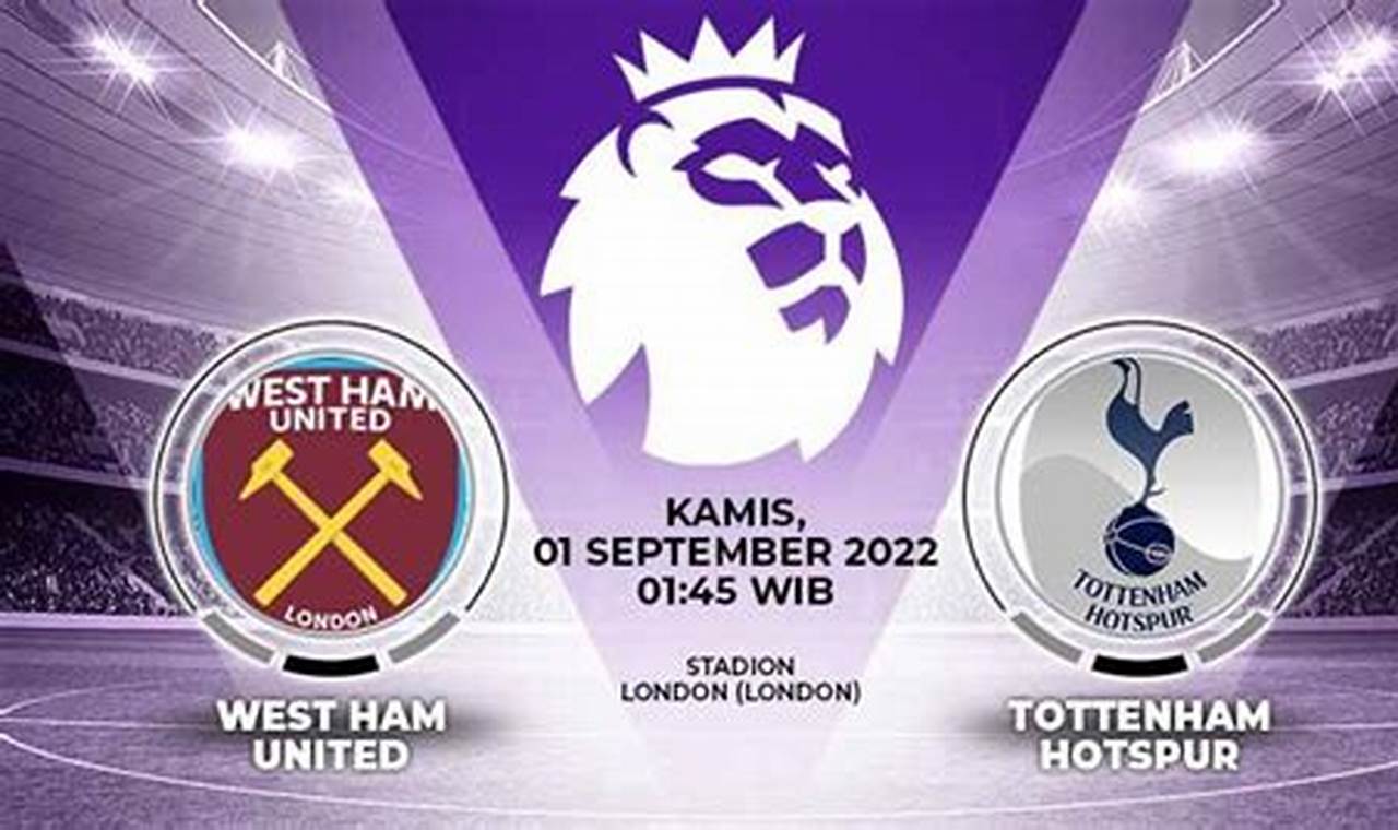 Prediksi Jitu Skor West Ham vs Tottenham, Liga Inggris 2024!