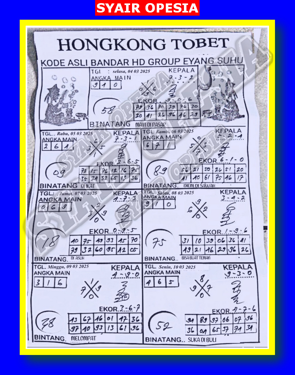 Forum Syair Hongkong Malam Ini: Prediksi Jitu dan Kode Syair Terlengkap (12 November 2025)