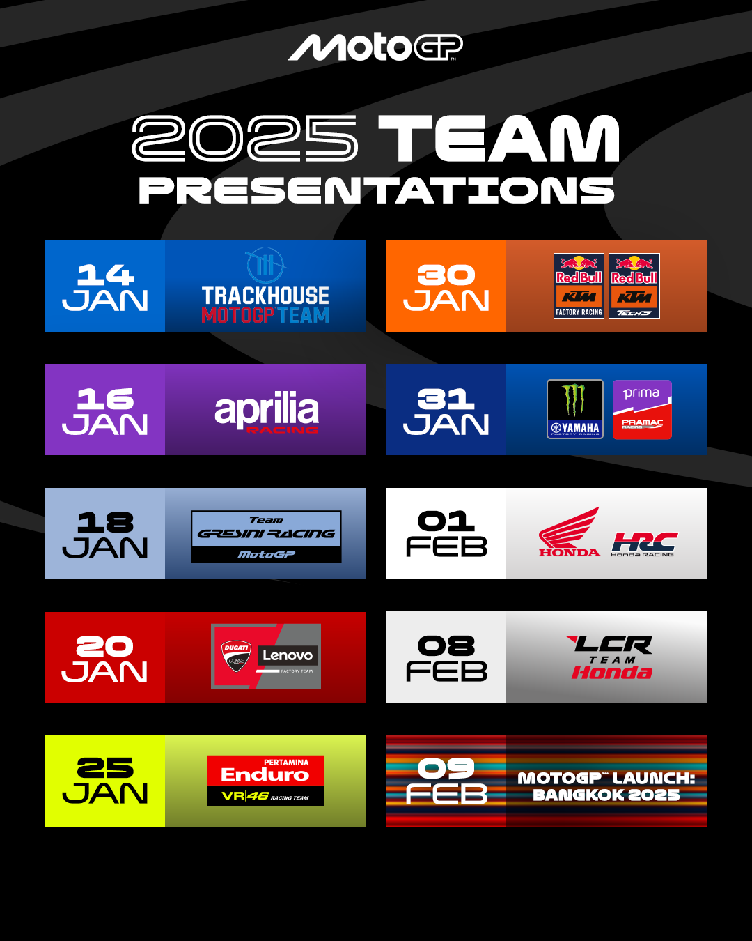 Jadwal Lengkap Presentasi Tim MotoGP 2026: Tandai Kalender Anda untuk Awal Musim yang Spektakuler!
