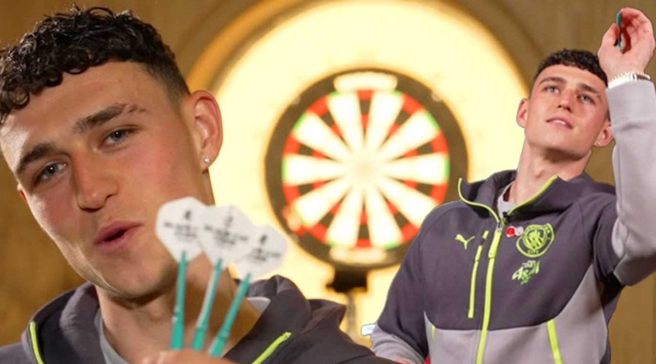 Aksi Darts Phil Foden di Kamp Timnas Inggris Curi Perhatian Rekan Setim, Skor Sempurna 180 Mengejutkan
