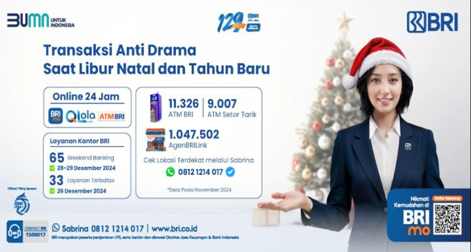 BRI Perkuat Jaringan 1,2 Juta Agen BRILink, 627 Ribu E-Channel, dan Super Apps BRImo Dukung Kelancaran Transaksi Nasabah Selama Libur Lebaran 2026
