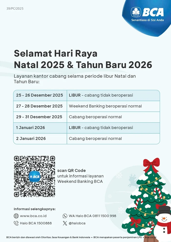 Libur Lebaran 2026 BCA: Jadwal Operasional, Dividen THR, dan Tips Transaksi Aman