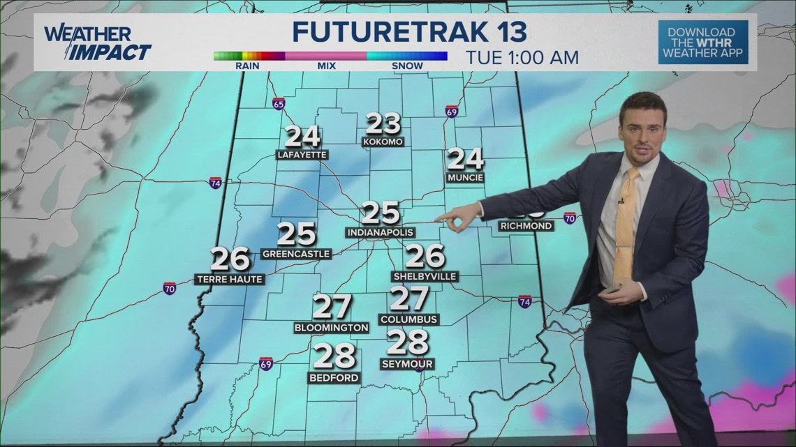 Overnight Snowfall Expected to Impact Monday Morning Commute in Central Indiana