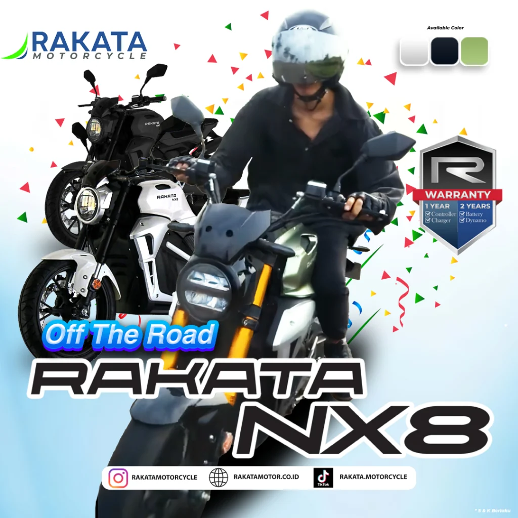 Rakata NX8 2026: Harga Terjangkau, Spesifikasi Mumpuni, Kelebihan dan Kekurangan Motor Listrik Sport Terbaru