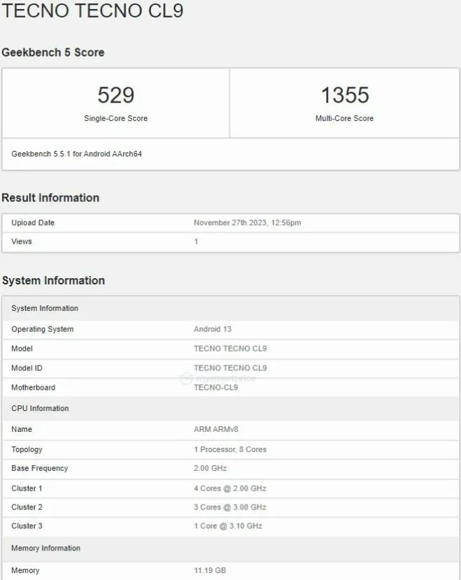 Tecno Camon Slim Muncul di Geekbench, Ungkap Chipset dan Spesifikasi Kunci